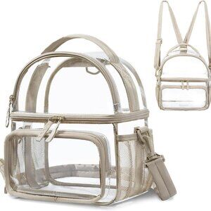 Convertible Stadium Clear Bag 12x6x12 - Waterproof Lunch Box with Multi-Pockets